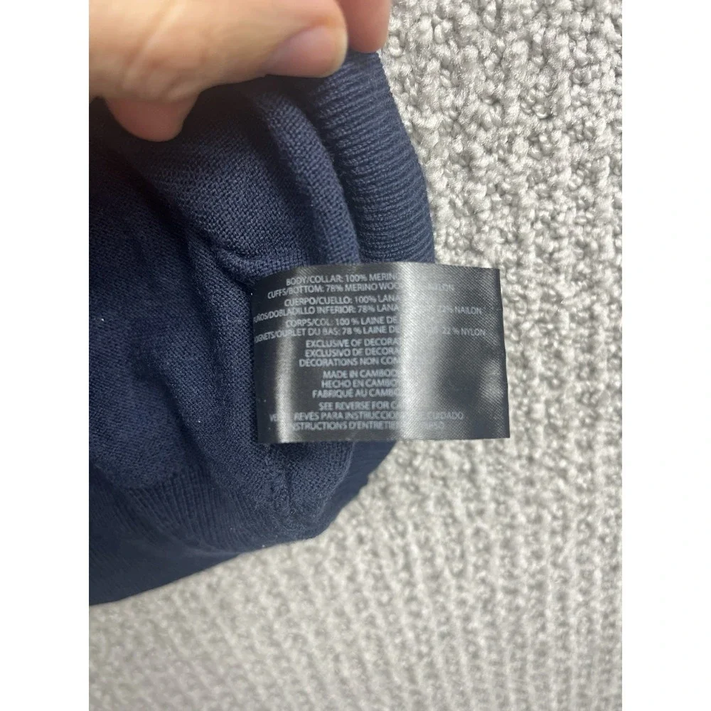 Banana‎ Republic 100% Merino Wool Sweater Mens XL Blue Crewneck Pullover
